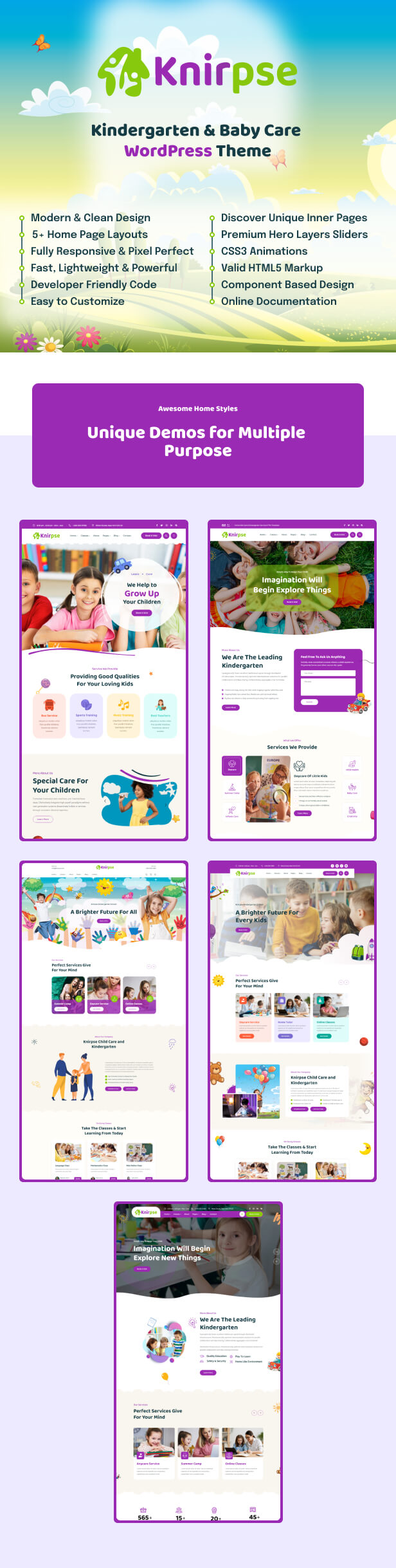 Knirpse – Kindergarten & Baby Care WordPress Theme