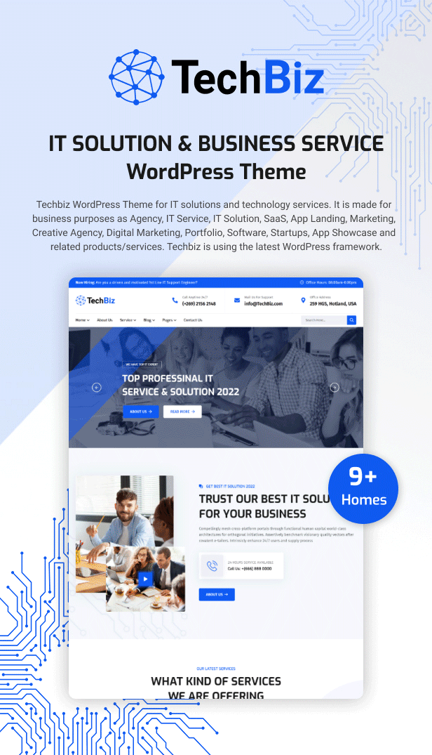 Techbiz – IT Solution & Business Consulting Service WordPress Theme