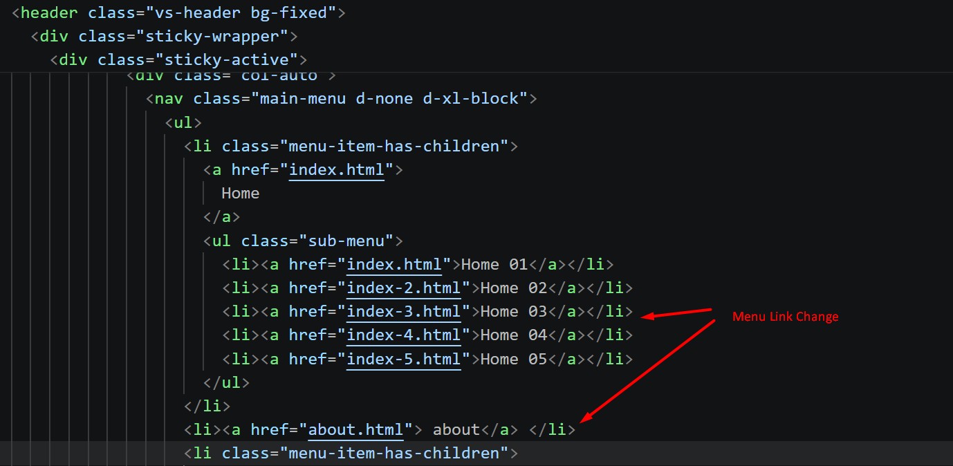 Demo of How To Change Menu Links